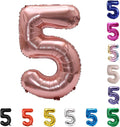 YPSelected 32 Inch Large Foil Helium Number Balloon Birthday Wedding Party 0-9 (Rose Gold, 5)