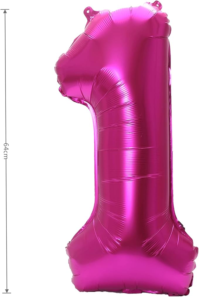 YPSelected 32 Inch Large Foil Helium Number Balloon Birthday Wedding Party 0-9 (Rose Red, 1)