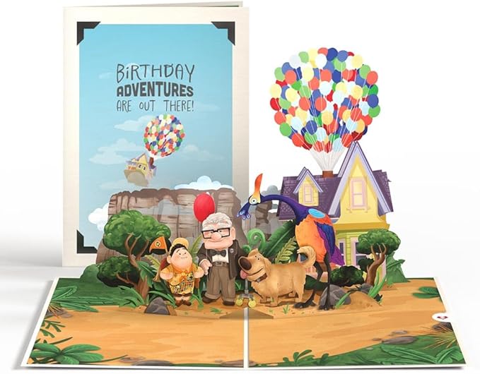 Lovepop Magical Disney & Pixar Up 3D Pop-Up Birthday Card - for Him, Her, Kids, Boys, Girls, Men, Women - 5" x 7" - Envelope Included