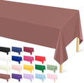 Mulbozy 12 Pcs Brown Plastic Tablecloth for Rectangle Table, 54 × 108 inches Disposable Brown Party Table Covers for Birthday, Anniversary, Wedding, Fine Dining, Graduation Party Decoration