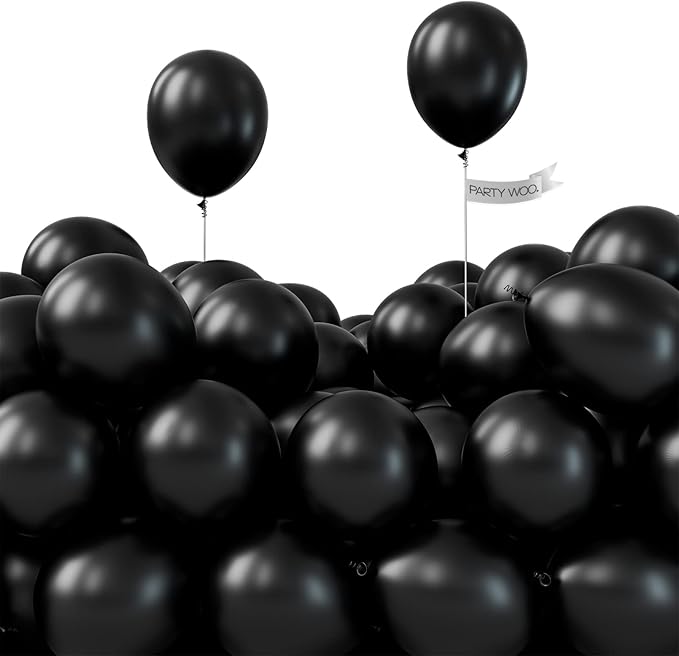 PartyWoo Black Balloons 50pcs 5 Inch Black Matte Latex Helium Balloons for Birthday Wedding Anniversary Graduation Bachelorette Engagement Bridal Shower Retirement Party Decorations Black-Y18