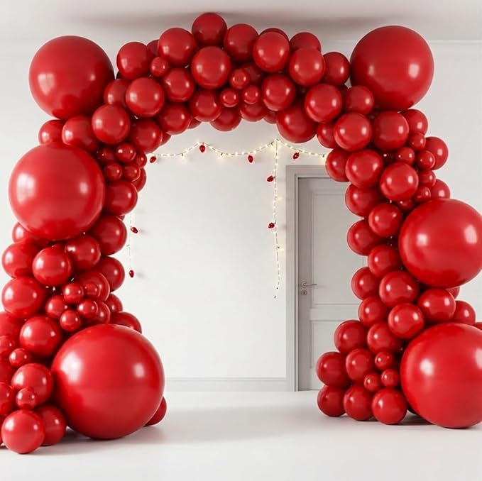 KALOR Burbundy Red Giant Balloons 36 Inch Large Latex Balloons, 4 Pack Jumbo Round Helium Balloon for Birthday Bridal Shower Wedding Baby Shower Party Decorations