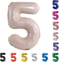 YPSelected 32 Inch Large Foil Helium Number Balloon Birthday Wedding Party 0-9 (Cream, 5)