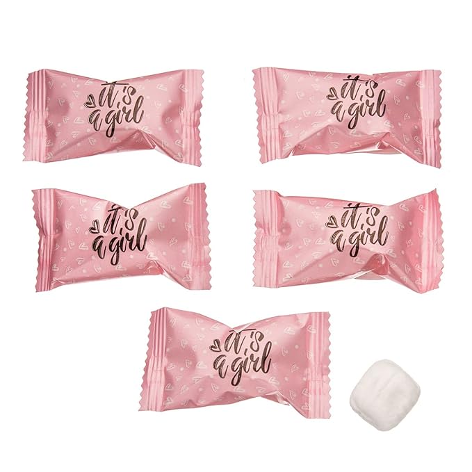 Candy Envy - It's A Girl Buttermints - 13 oz. Bag - 100 Individually Wrapped Candy Mints - Baby Shower Party Favors