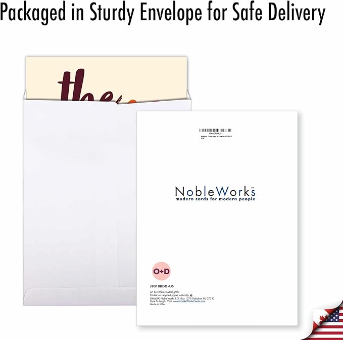 NobleWorks - 1 Jumbo Happy Birthday Card for Women (8.5 x 11 Inch) - Retro Big Humor Stationery for Birthdays - We're Awesome J9310BDG-US