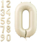 Number 0 Balloon Beige,40 Inch Large Cream Foil 0 Helium Balloons for Boys Girls Birthday Anniversary Decorations