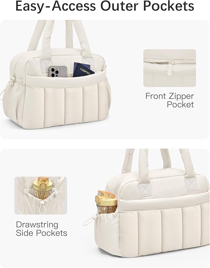 oscaurt Gym Bag for Women Lightweight Duffle Bag for Travel with Toiletry Pouch Water Resistant Carry On Weekender Overnight Duffel