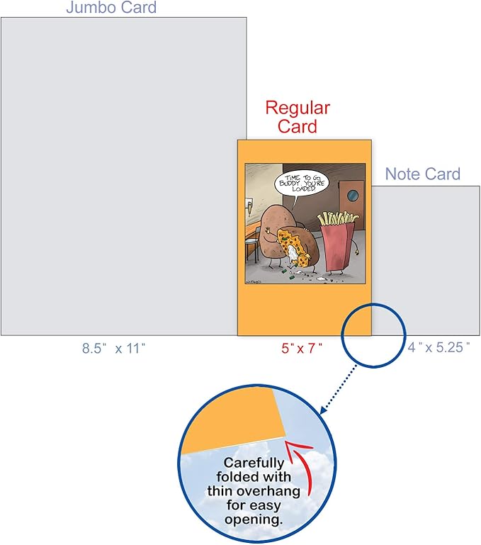 NobleWorks - 1 Funny Birthday Card Cartoons - Hilarious Comic Humor, Notecard with Envelope - Best Spud C3333BDG