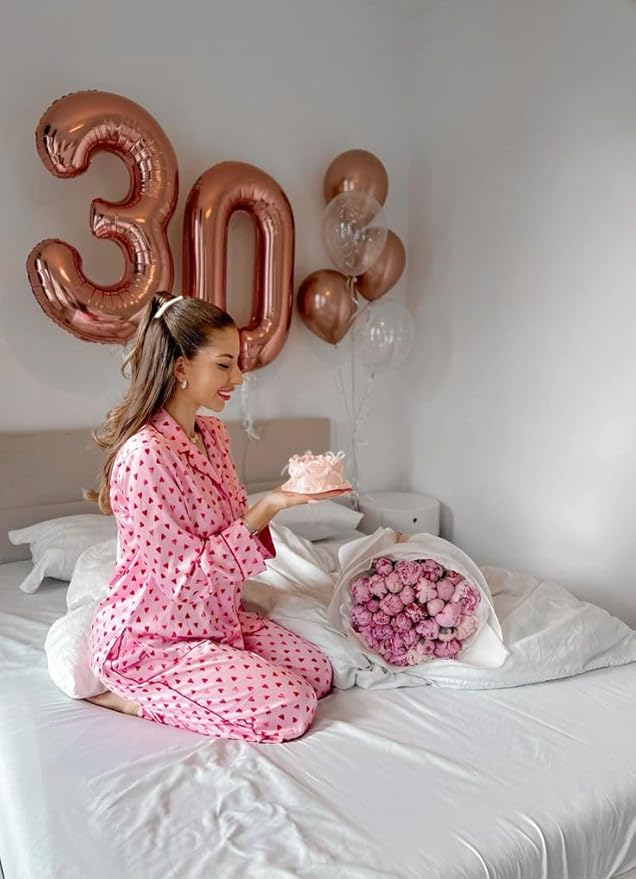 Balloons 14 Number, Large 14th Rose Gold Birthday Decorations for 1 4 14 41, 40 Inch Foil Balloon for Wedding Engagement Photo Shoot Memorial Day's Supplies