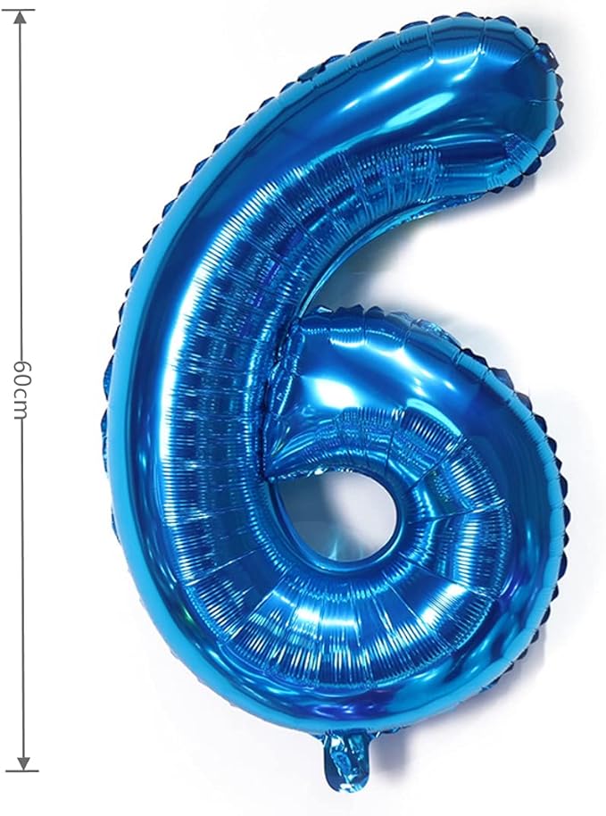 YPSelected 32 Inch Large Foil Helium Number Balloon Birthday Wedding Party 0-9 (Blue, 6)