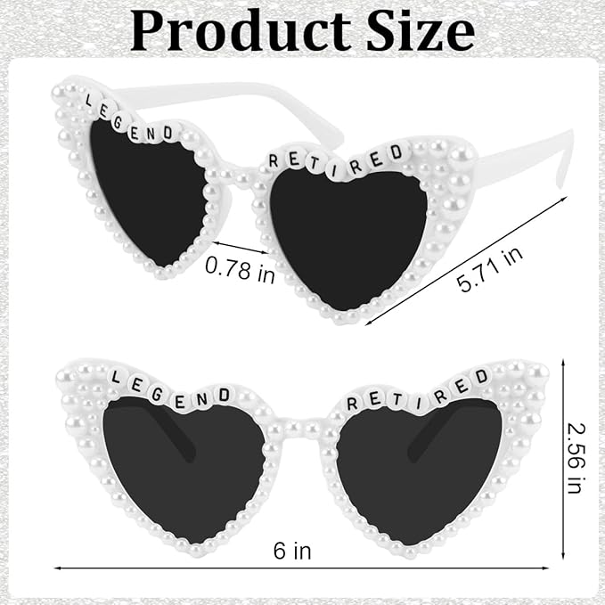 The Legend Has Retired Sash and Heart Sunglasses for Women Retirement Party Decorations Retirement Gifts for Women Party Supplies