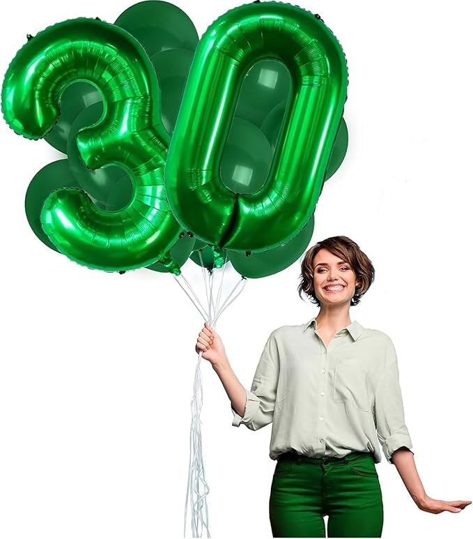Green Number Balloons, 40 Inch Dark Green Balloon 0. Birthday Party Wedding Anniversary Decoration Children Girls Boys