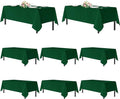 sancua Tablecloths for 8 Foot Rectangle Tables, 8 Pack - Washable Polyester Fabric Table Cloth for Chirstmas Party, Birthday, Banquet Reception, 60x120 Inch Hunter Green