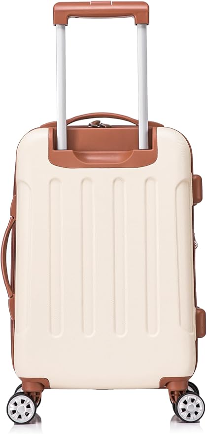 Rockland London Hardside 2 Piece Spinner Wheel Luggage Set, Carry-On 20" and Tote 14", White