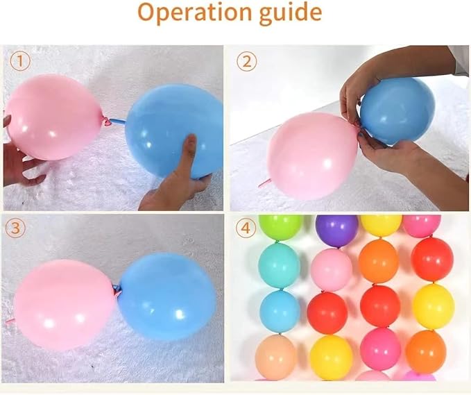 Link Balloons White 12 Inch Latex Quick Linkale Balloon 160 Pcs for Birthday, Halloween, Christmas, Party Festival Decorations
