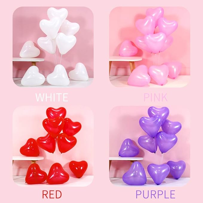 50 10-inch Red Color Heart shaped Latex Balloons for Valentines Day,Propose Marriage,Wedding Party