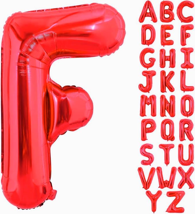 40 Inch Large Red Letter F Balloons Alphabet F Letter Balloons Foil Mylar Big Letter Balloons for Birthday Party Anniversary New Year Graduation Wedding Decorations