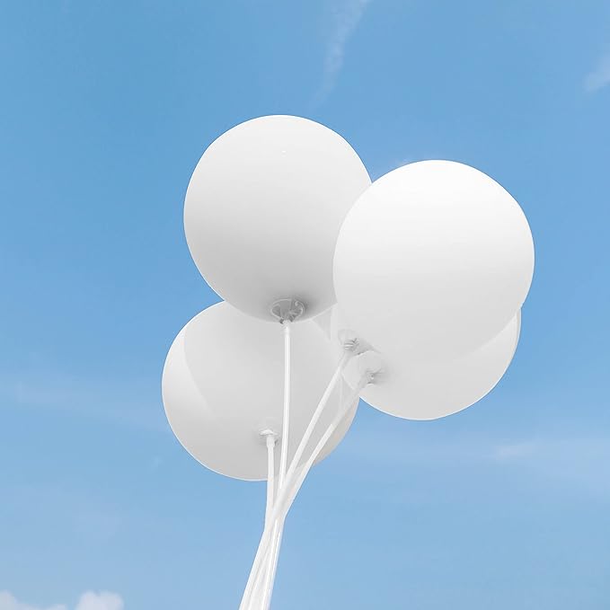 ASIYUHY White Balloons 100 Pack 12 Inch White Latex Party Balloons with 2 Rolls of Ribbon Helium Balloons for Wedding Birthday Party Baby Shower Engagement Anniversary Decorations