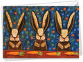NobleWorks Birthday Greeting Card with 5 x 7 Inch Envelope (1 Card) Bday Bunnies In A Row - Rabbits C10343BBDG