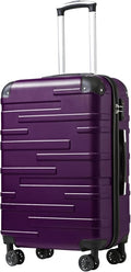 Coolife Hardside Carry-On Luggage with TSA Lock, Spinner Wheels, Telescopic Handle, Lightweight Suitcase (Purple, S(20in_carry on))