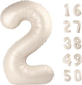 40 Inch Milk White Balloon Number 2 Cream Balloon,Number Balloons Big Giant Jumbo Number 2 Foil Mylar Balloons for 12th Birthday Party Anniversary Events,Wedding Anniversary Party Decorations
