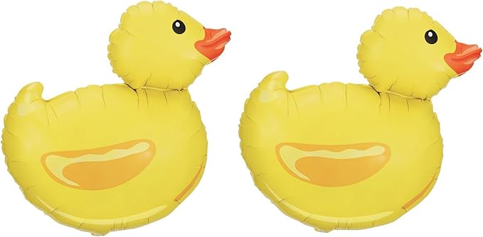 Set of 2 Adorable Yellow Rubber Ducky 29" Foil Party Balloons