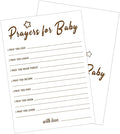 30 PCS Cute Bear Prayers for Baby Shower Game for Boy Girl, Double-Sided Games Gender Neutral Gender Reveal Party Supplies & Decor-C14