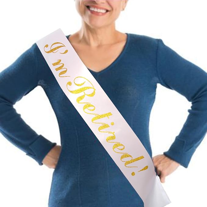 Retirement Gifts for Women, “I'm Retired!” Sash, Happy Retirement Party Decorations, Events and Decorations by JPACO