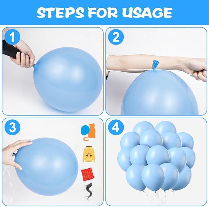 Ainiv 60 Blue Latex Number Balloons, 12inch, for Party Decorations, Birthday, Graduation, Wedding, Baby Shower