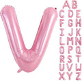 TONIFUL 40 Inch Large Pink Letter V Balloons Giant Foil Mylar Alphabet Balloon for Birthday Party Anniversary Baby Shower Wedding Supplies Decorations