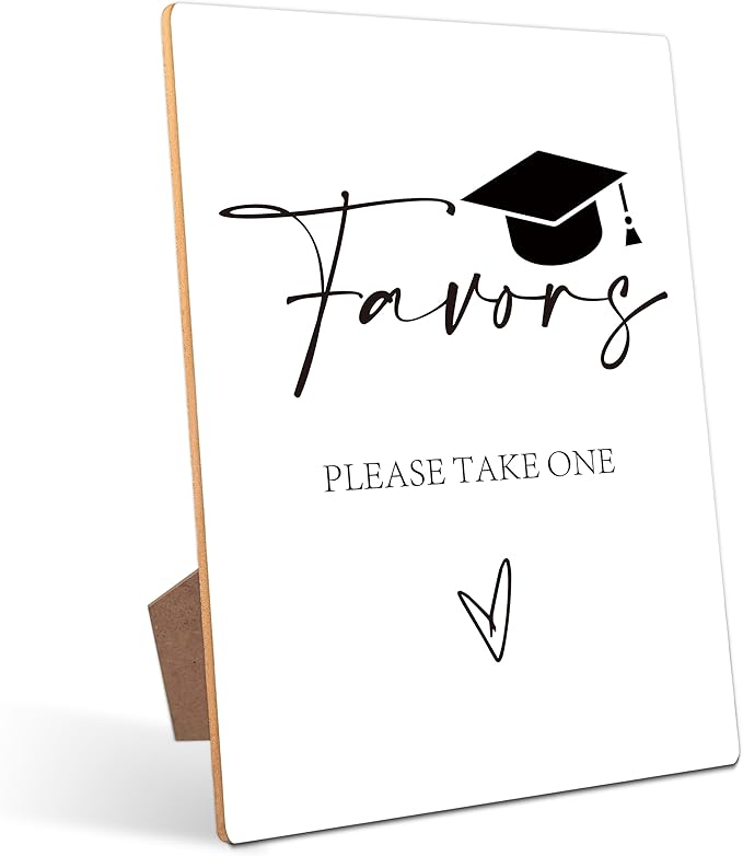 Graduation Favors Bar Sign - Congrats Grad Party Decorations Favors Supplies, Graduation Centerpieces for Tables 2026, 8×11 Wooden Sign with Stand