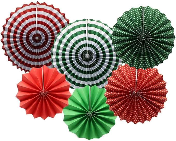 Christmas Party Decorations Kit - Set Includes Merry Christmas Banner Paper Fans Honeycomb Balls Xmas Photo Booth Props Confetti Balloons Red Green Latex Balloons String for Indoors Office Home Decors