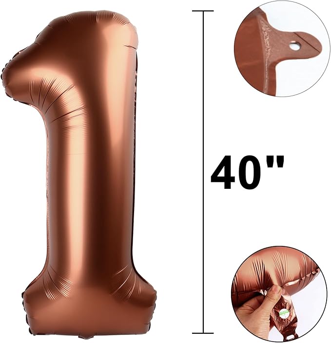 40 Inch Dark Brown Balloon Number 15,Chocolate Jumbo Mylar Foil Helium Balloon for 15th Digital Balloons for Birthday Party,Wedding Anniversary Party Decorations
