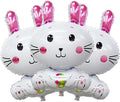 Bunny Balloons Easter Balloons Rabbit Foil Balloon for Easter Party Decorations Themed Party Shower Bunny Birthday Party Decorations Decor Supplies Party Balloon Set 3pcs