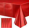 4 pcs Red Tablecloth Plastic -Stunning Metallic Matte Finish, 40" x 108" Christmas Table Cloth, Perfect for Carnival Birthday Party Decorations Casino Night Graduation Table Supplies