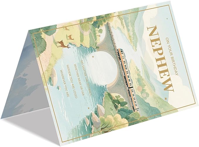 Funny Nephew Birthday Card, Humorous Card Gift for Nephews from Aunt Uncle-8x5.3 Inches, Double-Sided