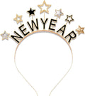 Happy New Year Headbands for Women, New Year’s Eve Hat Star Hairbands New Year Party Supplies Holiday Gifts