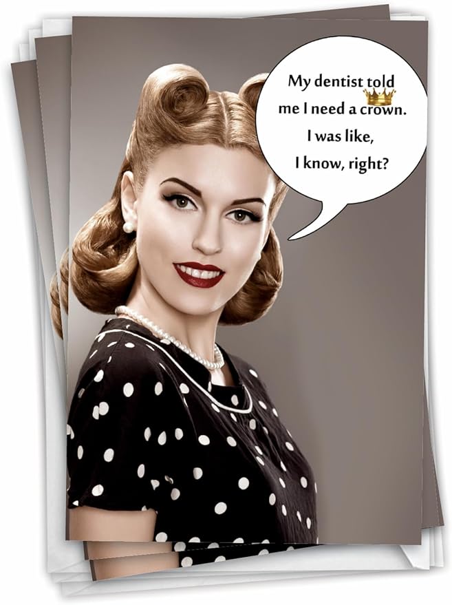 NobleWorks - Pack of 3 Hilarious Birthday Greeting Cards with Envelopes (1 Designs, 3 Each) - Needs A Crown C5581BDG-C3x1