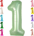 Number Balloons 1, 40 Inch One Balloons for 1st Birthday Girl Boy 1 11 21 Party Decorations Baby Shower Photo Shoot, Olive Green 1 Balloon