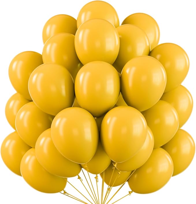 PartyWoo Mustard Yellow Balloons 101pcs 12 Inch Boho Netural Fall Balloons for Birthday Engagement Baby Shower Anniversary Bee Sunflower Little Cutie Thanksgiving Party Decorations Yellow-F57