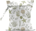 Wet Bag for Swimsuit, Beach Travel Essentials Wet Dry Bag, for Sunscreen Toiletry Dirty Clothes Yoga Gym Diaper, Friends Summer Beach Vacation Gifts. Starfish shells seaweed