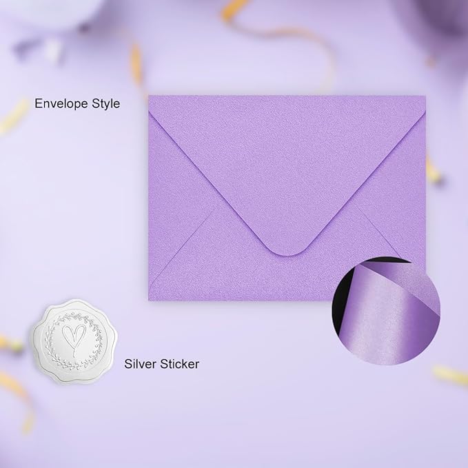 Whimsical Mermaid Birthday Card for Girls & Women - Cute Purple Fantasy Greeting Card for Daughter, Granddaughter, Niece - 5x7 Happy Birthday Card with Envelope & Sticker Seal - Premium Thick Card Stock
