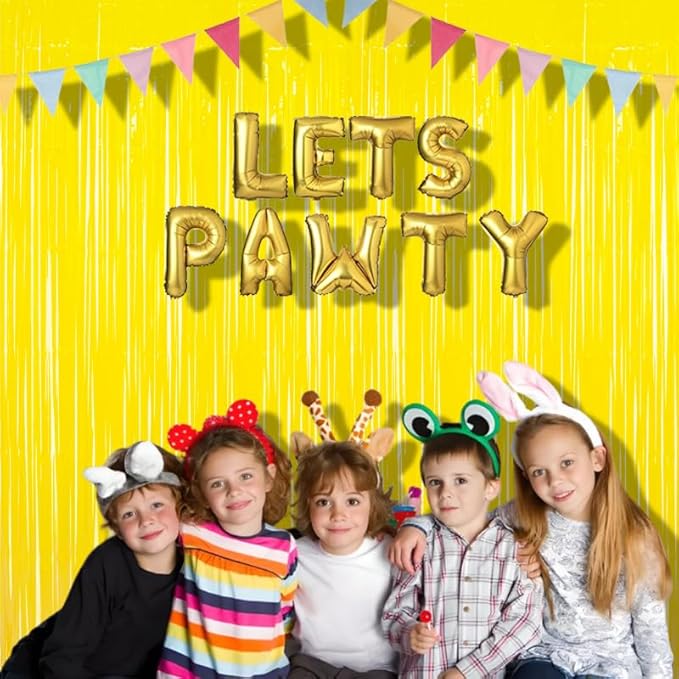 BRAVESHINE Fringe Curtain Backdrop - 2 Pack Pastel Yellow Photo Booths Backdrop Party Streamers for Easter, Construction, Birthday, Bridal Shower, Lemon, Pineapples, Bee, Banana Party Decorations