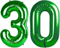 40 Inch Balloon 30 Number, Happy 30th Birthday Decoration for Her Him, Dark Green Foil Number Balloons for Celebration Engagement Memorial Day's Big Event Supplies