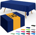 Smiry Disposable Table Cloth - 12 Pack, 54 x 108 Inch Waterproof Rectangle Tablecloths for Parties, Decorative Plastic Table Cover, Leakproof & Sturdy, Navy
