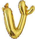 18 inch Gold DIY a-z Handwriting lowercase letters name Foil balloon Letter character birthday Wedding party decoration Balloon (18 inch Gold v)