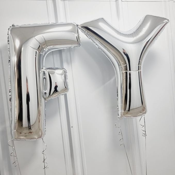 Silver Letter Y Balloons 40 inch Large Alphabet Y Balloons Silver Helium Foil Letter Balloon Banner for Birthday Party Anniversary Wedding Decoration