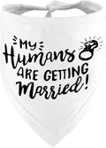 Engagement Gift, My Humans are Getting Married Dog Bandana, Wedding Photo Prop, Pet Scarf, Dog Engagement Announcement, Pet Accessories (Black)