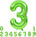 TONIFUL 40 Inch Large Green Numbers Balloons 0-9, Number 3 Digital 3 Helium Foil Mylar Big Number Balloons for 2026 Graduation New Year Eve Birthday Party Anniversary Supplies Decorations
