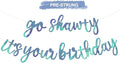 BEISHIDA Go Shawty It's Your Birthday Banner NO DIY Hip Hop Theme Happy Birthday Banner Pre-Strung Rap Theme Happy Birthday Sign for Man Women birthday Party Supply Double-Sided Rainbow Blue